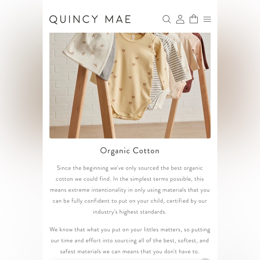 Last call! Quincy Mae Organic Cotton Romper, Ivory w/ Blue Stars, Leg Snaps, NWT - Picture 7 of 10